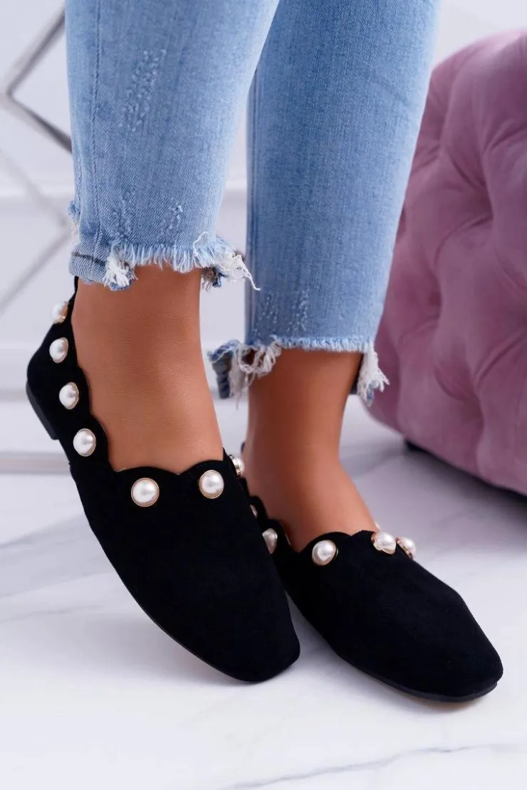 Clearance Boto Damskie Czarne Baleriny Lu Boo Milis