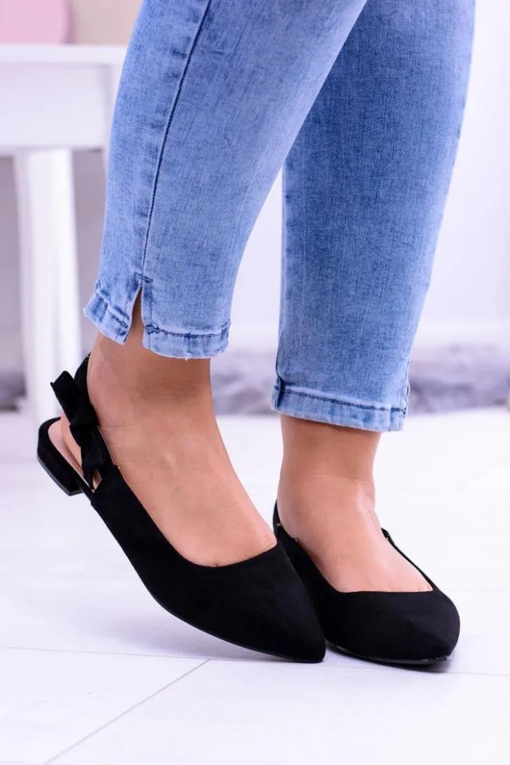 Online Boto Damskie Czarne Baleriny w Szpic Howla