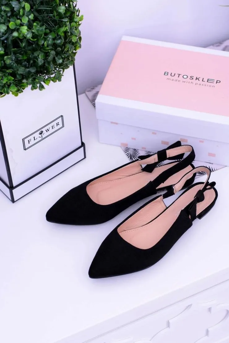 Online Boto Damskie Czarne Baleriny w Szpic Howla