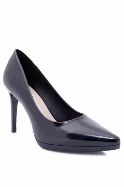 Damskie Buty Sergio Leone Damskie Czółenka Szpilki Sergio Leone Czarne Lakierowane Misawu