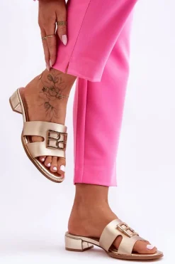 Boto Klapki Na Platformie|Klapki Damskie Klasyczne*Damskie Eleganckie Klapki Z Ozdobą Złote Atlantis