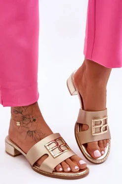 Boto Klapki Na Platformie|Klapki Damskie Klasyczne*Damskie Eleganckie Klapki Z Ozdobą Złote Atlantis