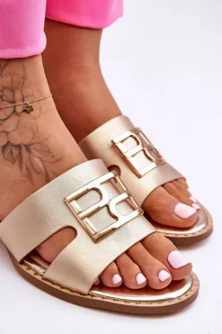 Boto Klapki Na Platformie|Klapki Damskie Klasyczne*Damskie Eleganckie Klapki Z Ozdobą Złote Atlantis