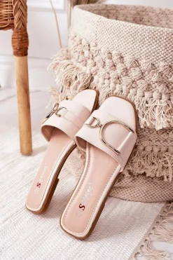 Damskie Boto Damskie Eleganckie Klapki Beżowe Debbie