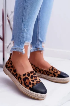 Damskie Boto Damskie Espadryle Leopard Flaty