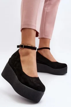 Boto Sandały Na Koturnie*Damskie Espadryle Na Koturnie Czarne Malla