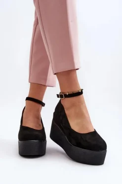 Boto Sandały Na Koturnie*Damskie Espadryle Na Koturnie Czarne Malla