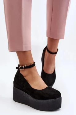 Boto Sandały Na Koturnie*Damskie Espadryle Na Koturnie Czarne Malla