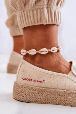 Damskie Cross Jeans Damskie Espadryle Na Platformie JJ2R4014C Beżowe