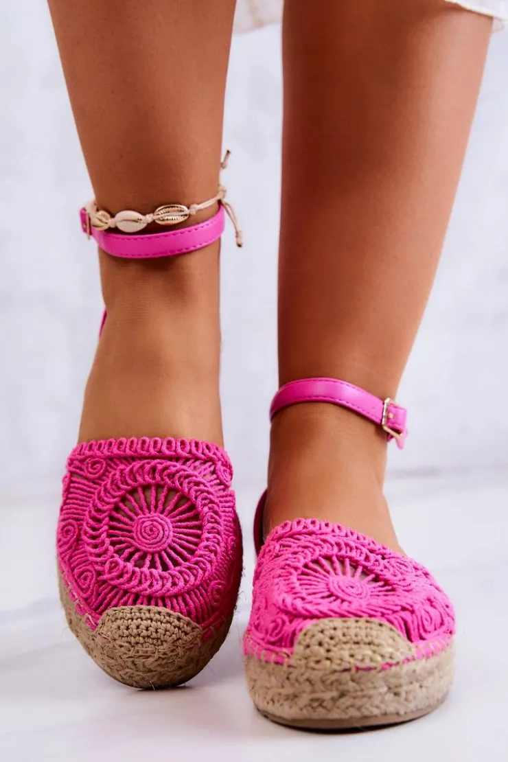 Hot Boto Damskie Espadryle Na Plecionej Platformie Fuksja Calise