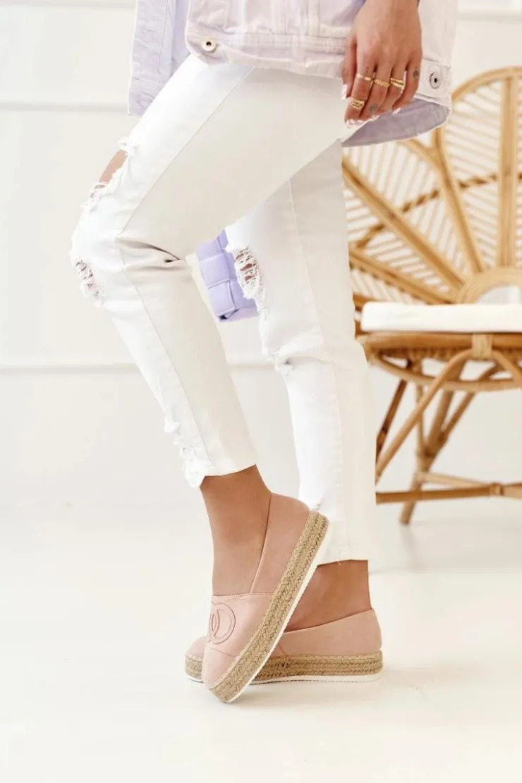 Boto Czarne Espadryle*Damskie Espadryle Na Słomkowej Platformie Różowe Febi