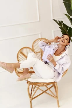 Boto Czarne Espadryle*Damskie Espadryle Na Słomkowej Platformie Różowe Febi