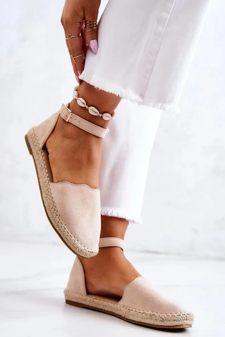 Damskie Evento Damskie Espadryle Na Sprzączkę Jasnobeżowe Bonetti