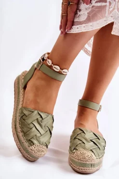 Boto Sandały Płaskie|Czarne Espadryle*Damskie Espadryle Sandały Na Platformie Zielone Susane