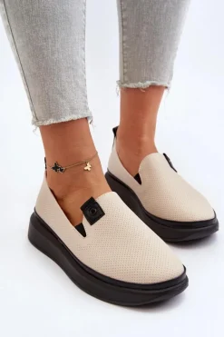 Damskie Buty damskie Vinceza Damskie Espadryle Skórzane Na Platformie Beżowe Tigera