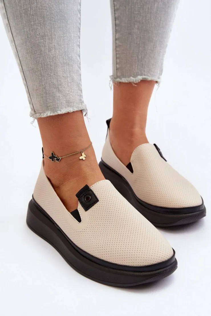 Damskie Buty damskie Vinceza Damskie Espadryle Skórzane Na Platformie Beżowe Tigera