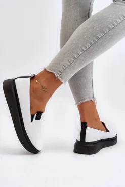 Buty damskie Vinceza Espadryle Na Platformie*Damskie Espadryle Skórzane Na Platformie Białe Tigera