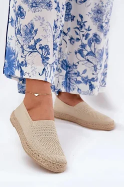 Buty damskie Vinceza Espadryle Na Platformie*Damskie Espadryle Z Plecionką Vinceza 13624 Beżowe Beżowy