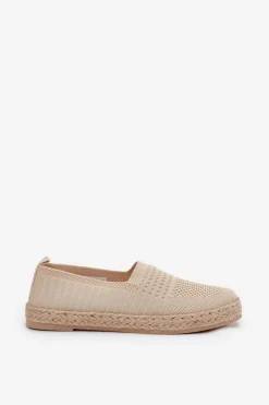 Buty damskie Vinceza Espadryle Na Platformie*Damskie Espadryle Z Plecionką Vinceza 13624 Beżowe Beżowy