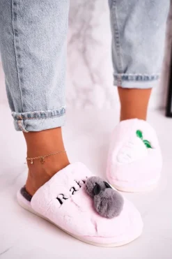 Clearance Boto Damskie Futrzane Papcie z Królikiem I Marchewką Różowe Follow Me