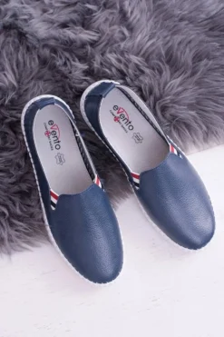 Boto Półbuty Skórzane|Mokasyny Damskie Skórzane*Damskie Granatowe Skórzane Tenisówki Bellara