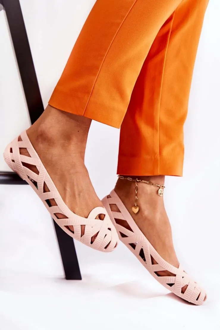 Damskie Boto Damskie Gumowe Baleriny Nude Indila