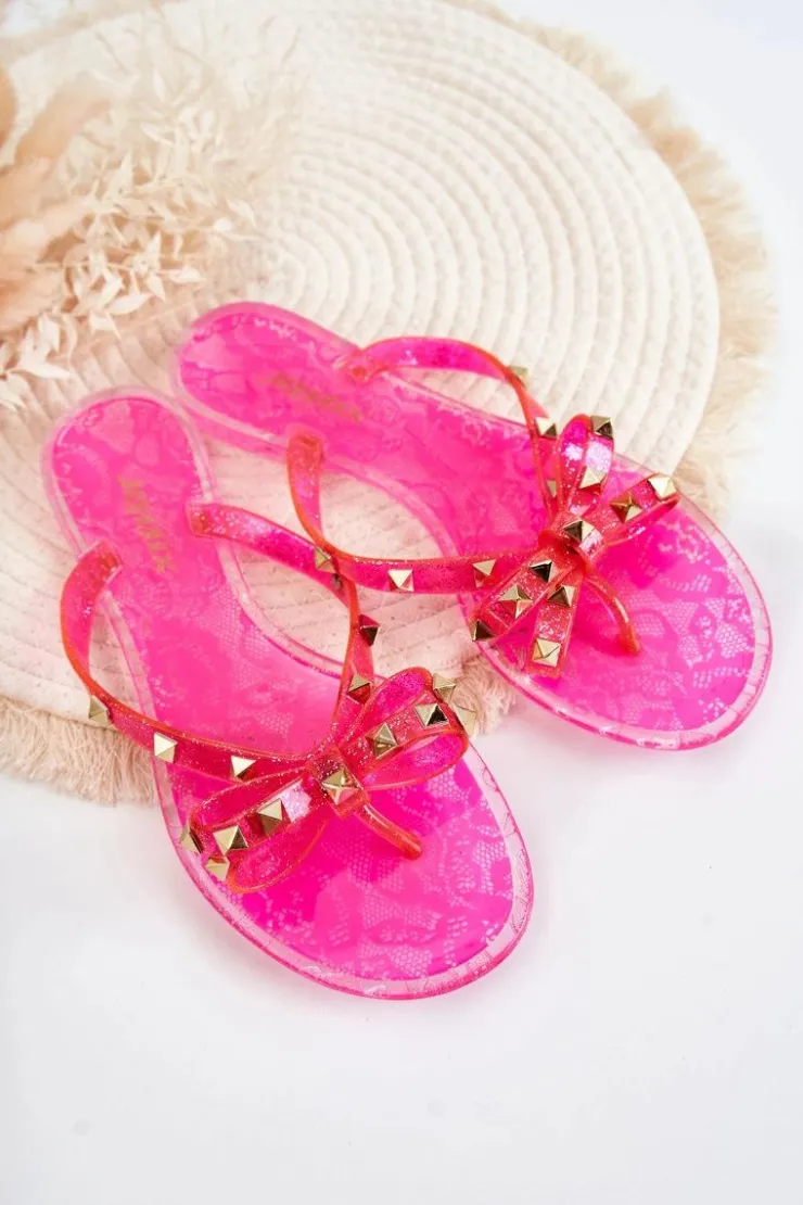 Boto Klapki Damskie Japonki*Damskie Gumowe Klapki Japonki Różowe Monise Różowy