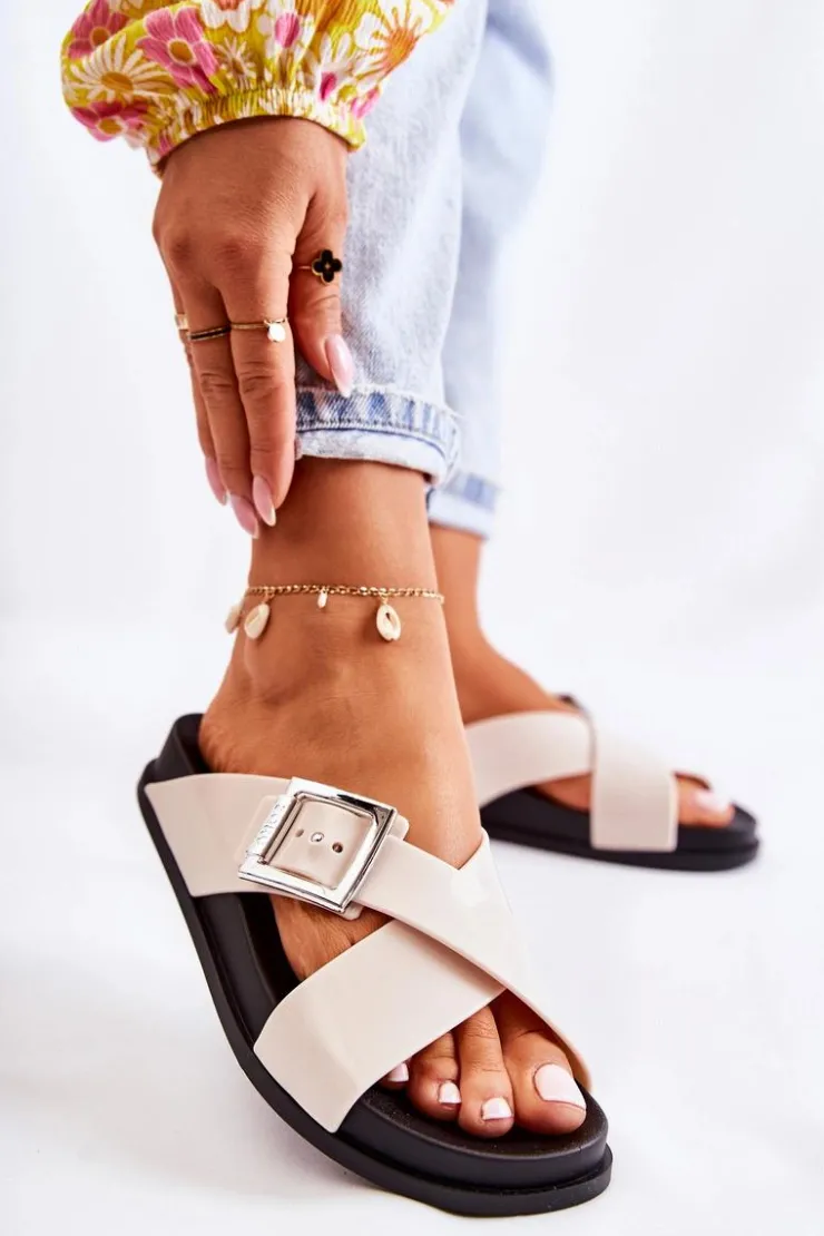 Damskie ZAXY Damskie Gumowe Klapki JJ285057 Białe