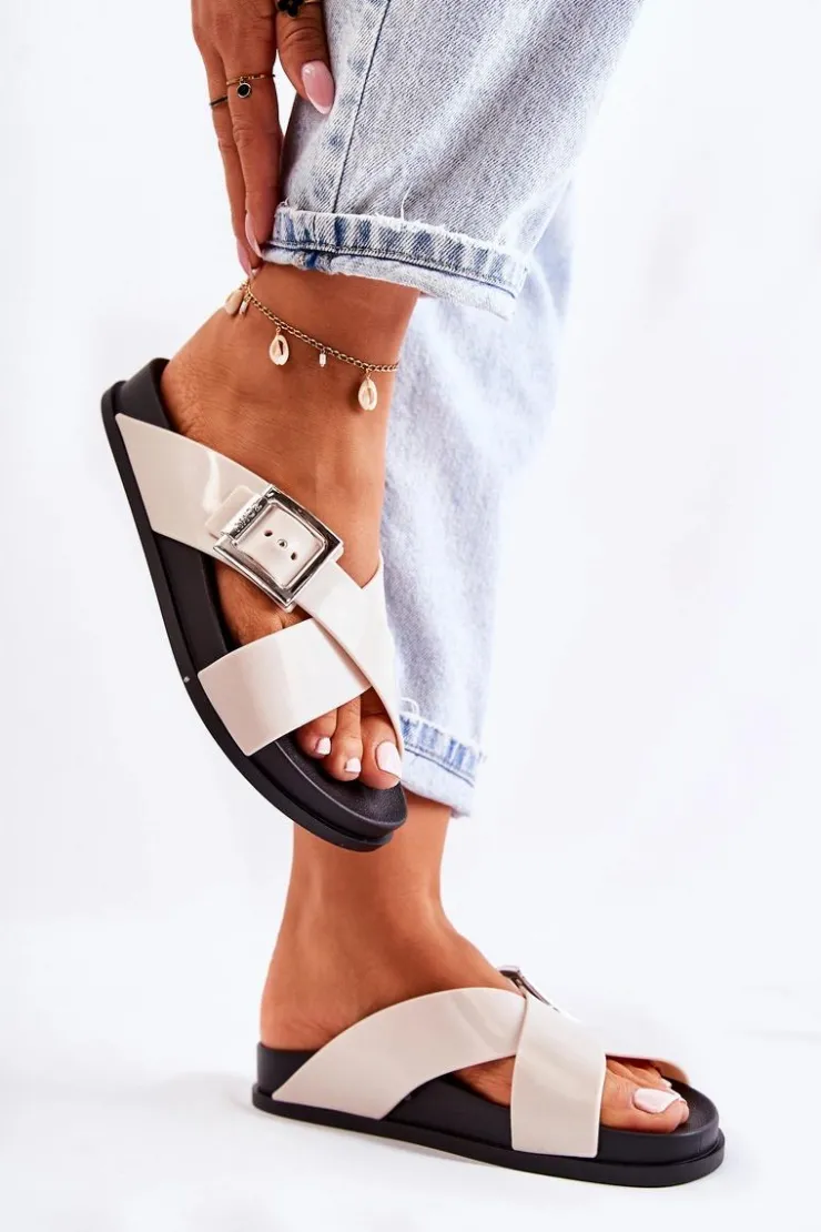 Damskie ZAXY Damskie Gumowe Klapki JJ285057 Białe