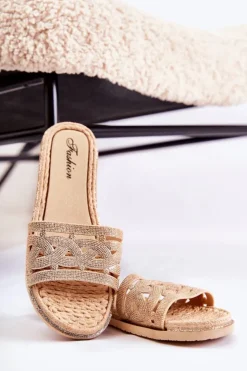 Damskie Boto Damskie Gumowe Klapki Złote Charis