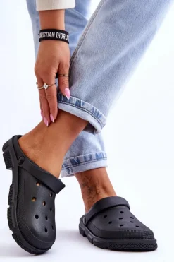 Outlet Boto Damskie Gumowe Kroksy Czarne Rabios Czarny