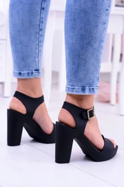 Outlet Boto Damskie Gumowe Sandały Na Słupku Meliski Viene