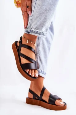 ZAXY Sandały Gumowe|Sandały Płaskie*Damskie Gumowe Sandały JJ285052 Czarne