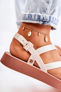 Damskie ZAXY Damskie Gumowe Sandały JJ285053 Białe