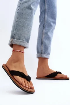 Damskie Big Star Shoes Damskie Japonki Big Star LL274625 Czarne