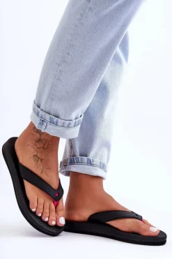 Damskie 4F Damskie Japonki Klapki SS23FFLIF061-21S Czarno-Różowe