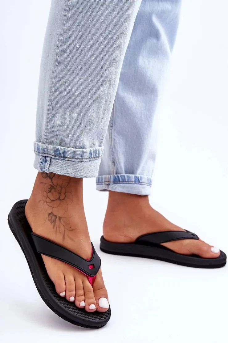 Damskie 4F Damskie Japonki Klapki SS23FFLIF061-21S Czarno-Różowe