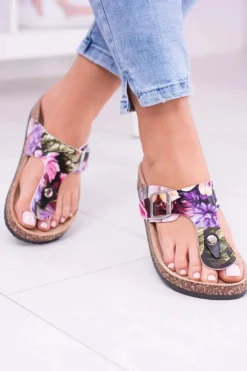 Boto Klapki Korkowe|Klapki Damskie Japonki*Damskie Japonki Klapki na Korku W Kwiaty Florines