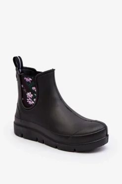 Boto Kalosze Damskie|Botki Płaskie*Damskie Kalosze Stella 773 Lemigo Czarne