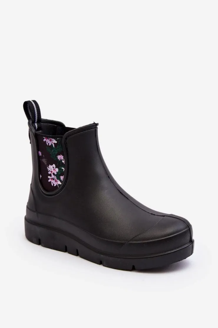 Boto Kalosze Damskie|Botki Płaskie*Damskie Kalosze Stella 773 Lemigo Czarne