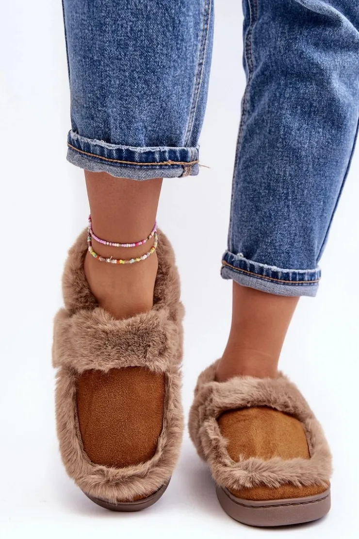Best Boto Damskie Kapcie Z Futerkiem Camel Sailey
