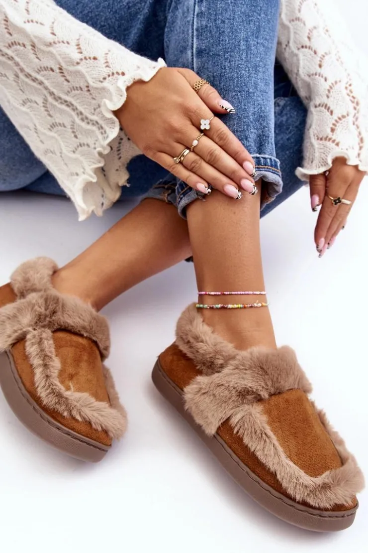 Best Boto Damskie Kapcie Z Futerkiem Camel Sailey