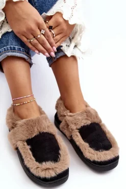 Hot Boto Damskie Kapcie Z Futerkiem Czarne Sailey