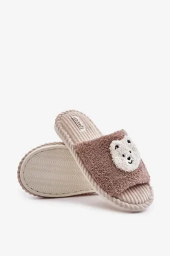 Evento Kapcie Klasyczne*Damskie Kapcie Z Misiem Brązowe Lavetire Brązowy