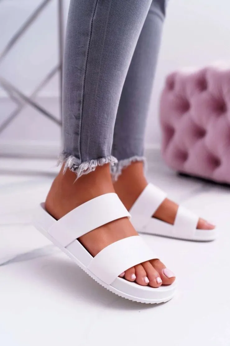 Boto Klapki Sportowe|Klapki Damskie Klasyczne*Damskie Klapki Białe Viane