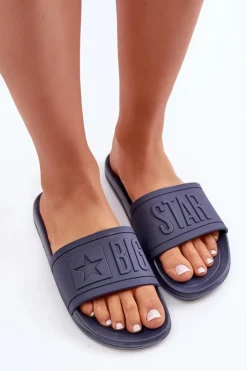 Big Star Shoes Klapki Damskie Klasyczne|Klapki Damskie Big Star*Damskie Klapki Big Star DD274A269 Granatowe