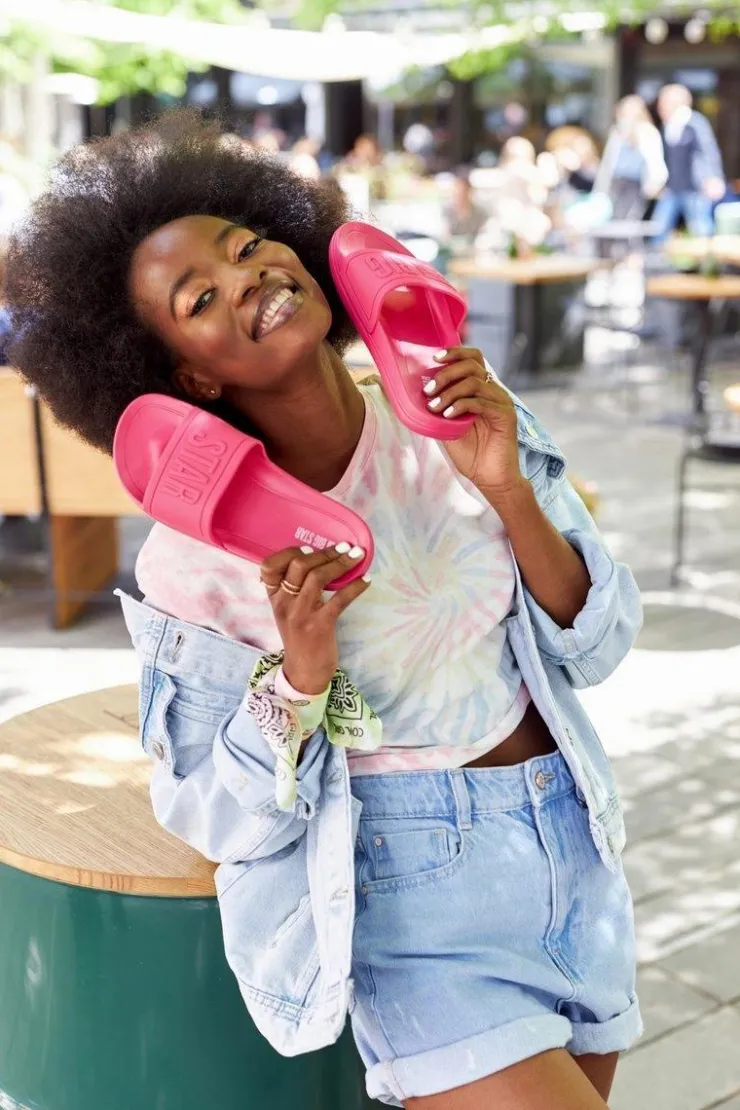 Damskie Big Star Shoes Damskie Klapki Big Star HH274A039 Fuksja