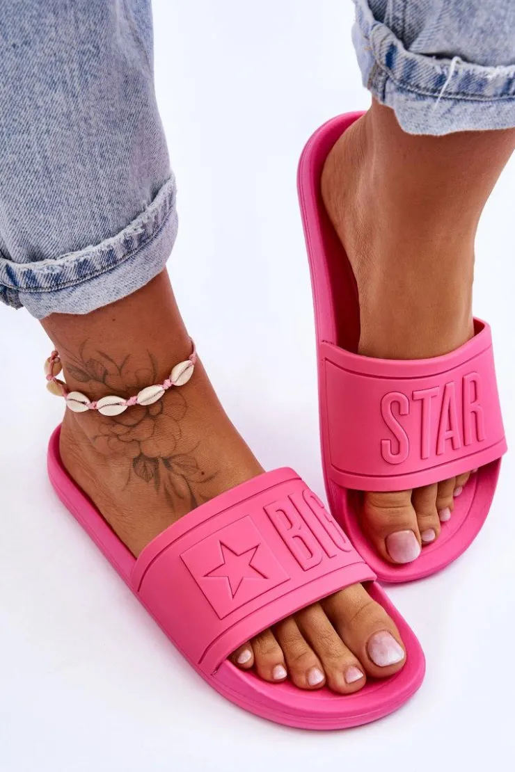 Damskie Big Star Shoes Damskie Klapki Big Star HH274A039 Fuksja