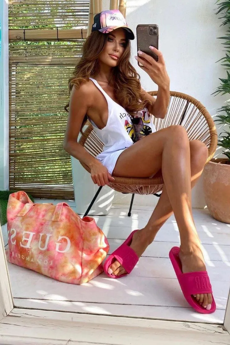 Damskie Big Star Shoes Damskie Klapki Big Star HH274A039 Fuksja