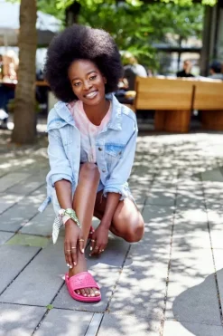 Damskie Big Star Shoes Damskie Klapki Big Star HH274A039 Fuksja